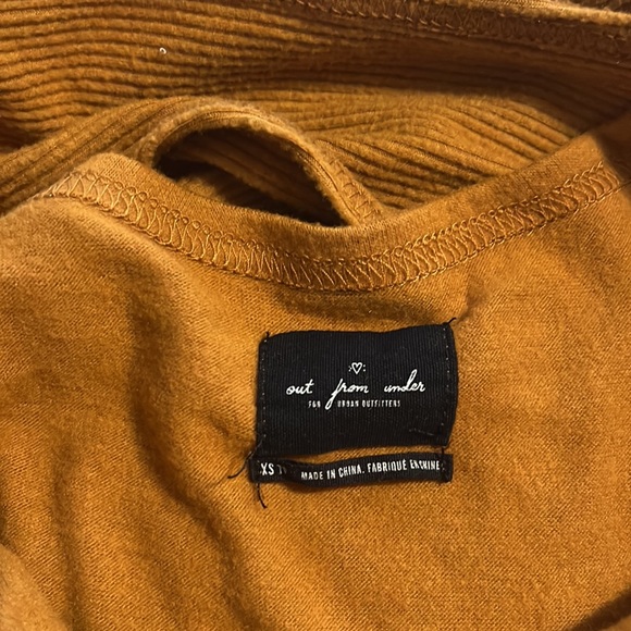 Urban Outfitters Out from Under Cross Over Tan / Orange Crop Top Long sleeve - Picture 2 of 4